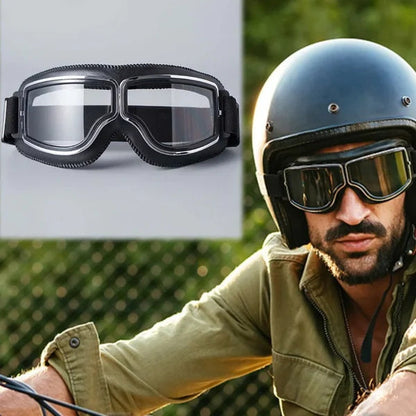 🏍️ LIMITED-TIME 50% OFF! ✨ Vintage Motorcycle Helmet Goggles – UV Protection, Fit Over Glasses, Foldable 🕶️