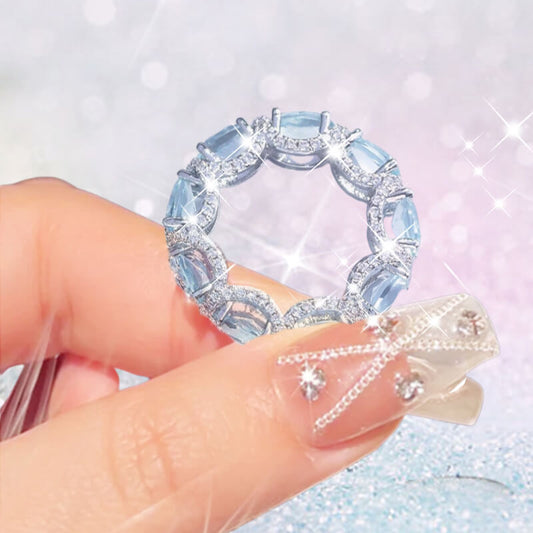 ⏳Limited-time 50% off⏰Full Diamond Navy Blue Ring💍