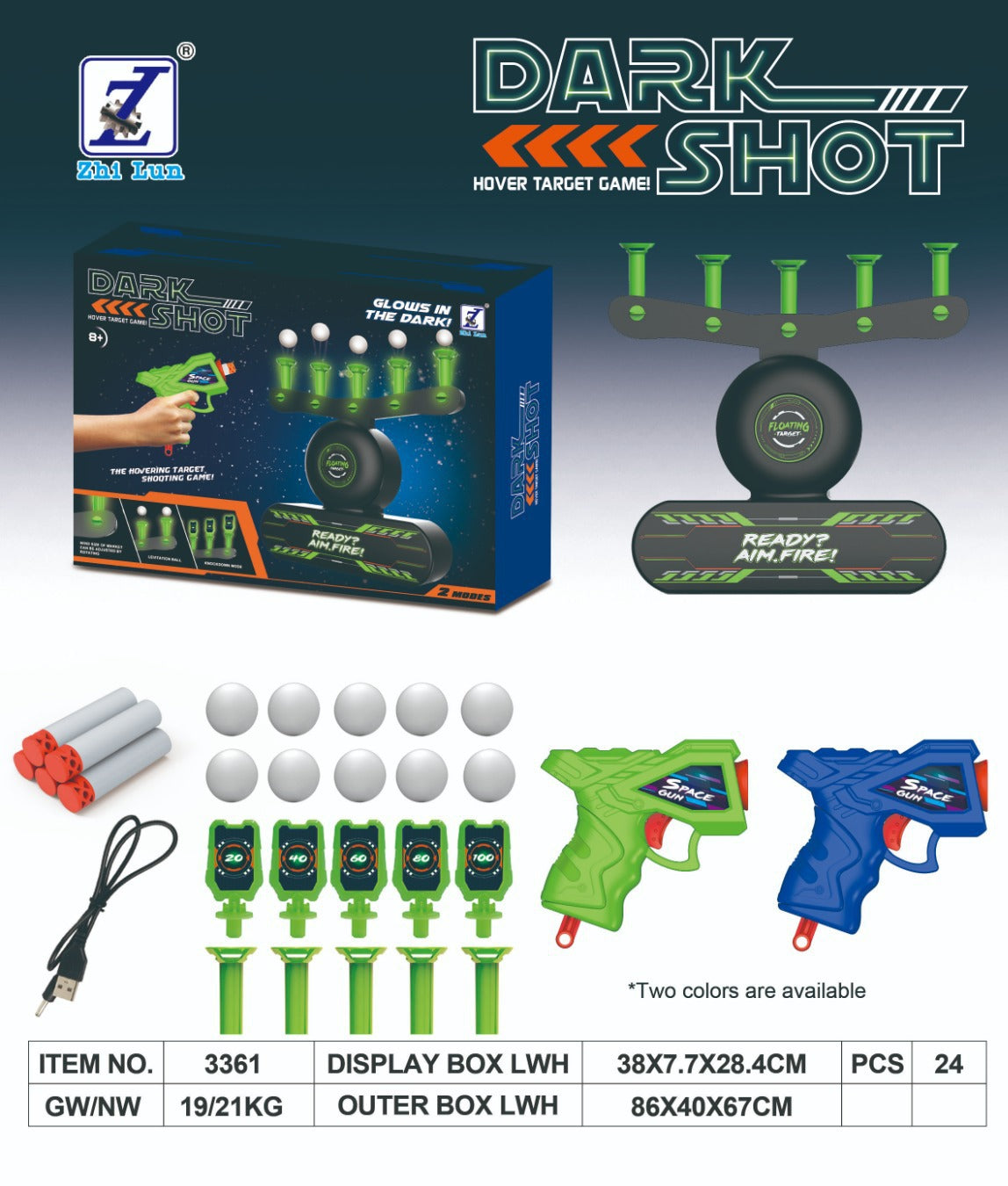 🔥Black Friday Sale 50%OFF-🎁Glow-in-the-Dark Shooting Target Practice Kids Shooting Toy Gun Set