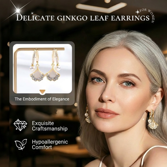 Apricot Leaf Pearl Earrings