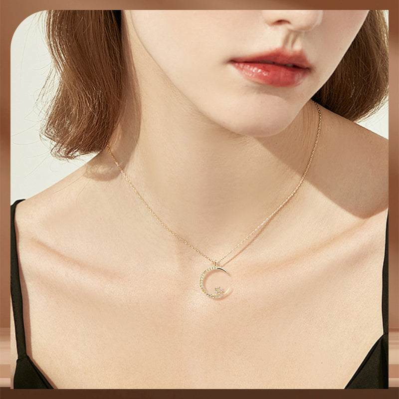 🔥Gift For Women💕Bright Night: Moon Star Necklace（50% OFF）