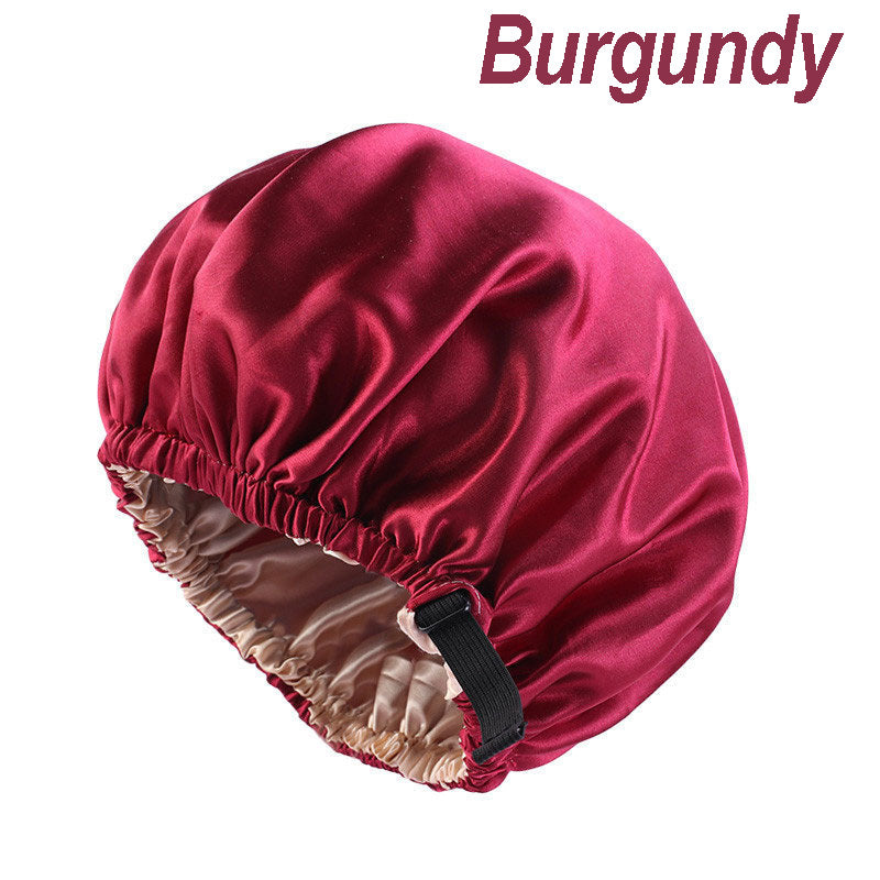 [Best Gift] Women's Double Layer Satin Cap For Makeup And Sleeping