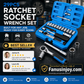 📢📢50% OFF !!⏰29pcs Ratchet Socket Wrench Tool Kit, Multi-Size Repair Hand Tool Set with Storage Case 🔧
