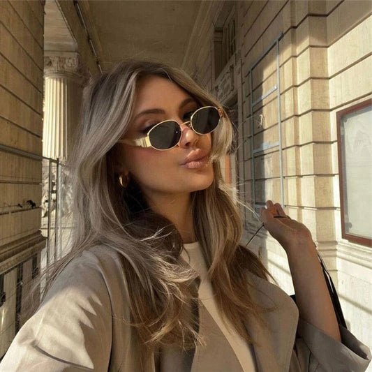 Vintage Oval Frame Sunglasses With Case（50% OFF）