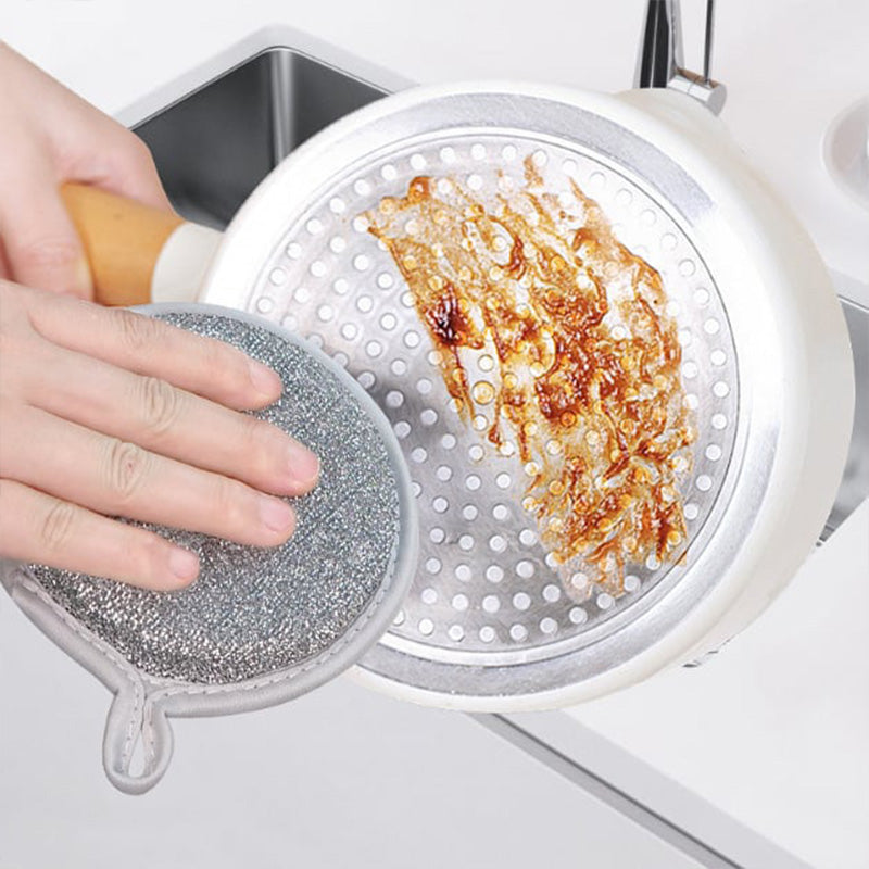 Kitchen Double-Sided Round Sponge Scrubber