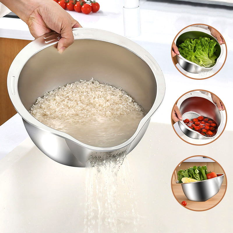 🔥HOT SALE🔥Stainless Steel Rice Strainer Bowl（50% OFF）