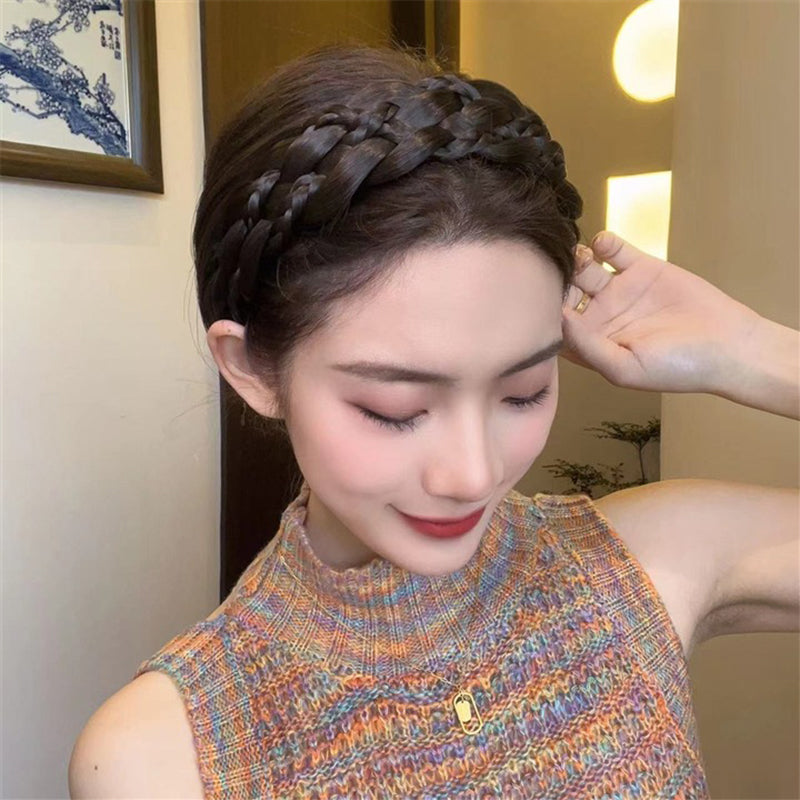 Women's Widened Handcrafted Braided Wig Hairband