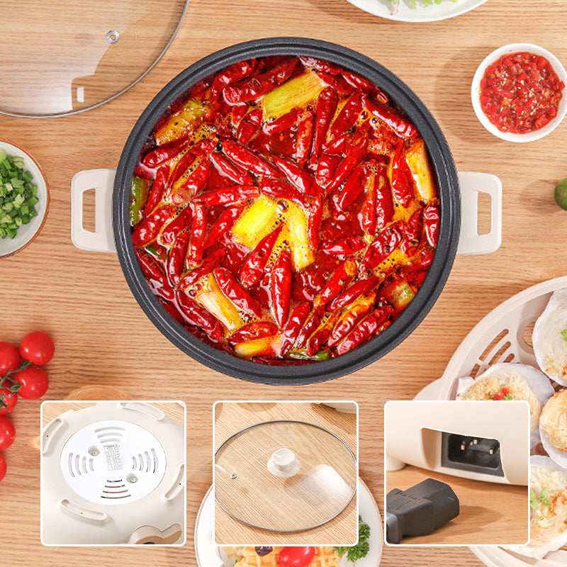 Multifunctional Electric Hot Pot with Steamer