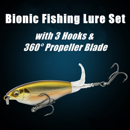 Bionische visserij Lure Set met 3 haken en 360 ° Propeller Blade