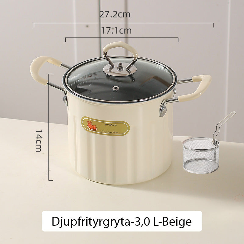 Multifunctional Deep Fryer Pot And Grease Container With Strainer