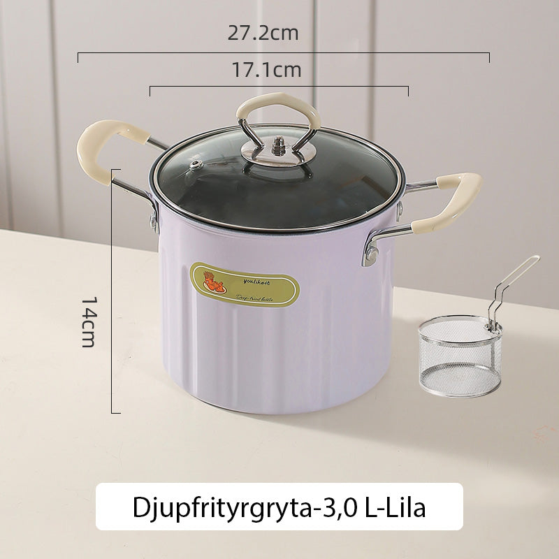 Multifunctional Deep Fryer Pot And Grease Container With Strainer