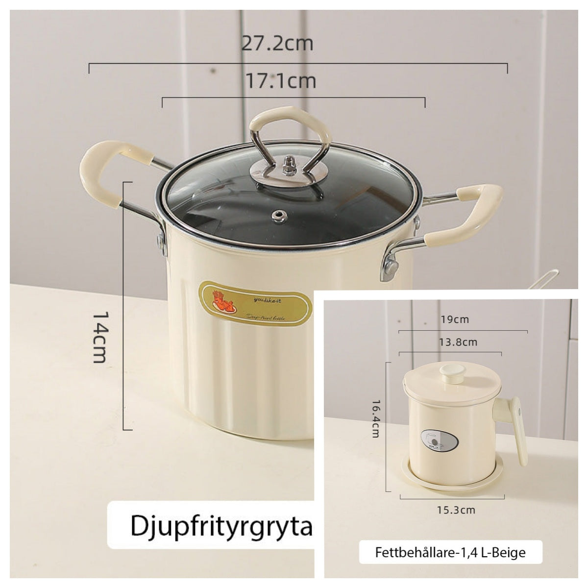 Multifunctional Deep Fryer Pot And Grease Container With Strainer