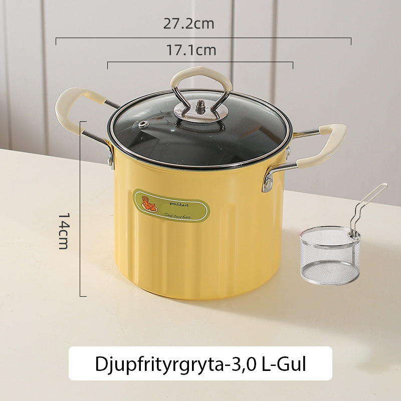 Multifunctional Deep Fryer Pot And Grease Container With Strainer