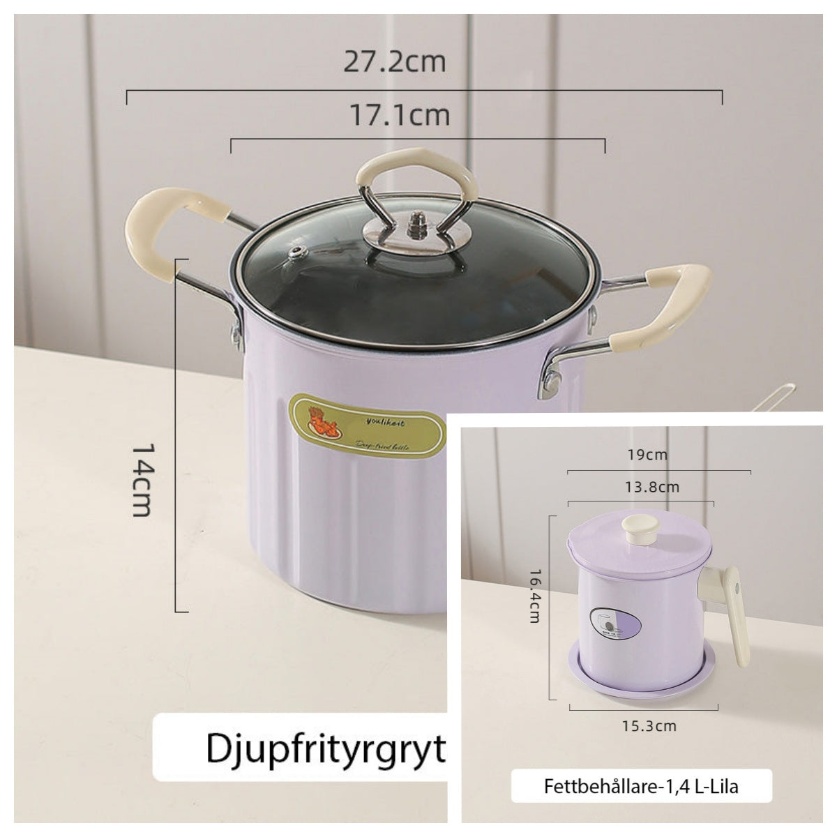 Multifunctional Deep Fryer Pot And Grease Container With Strainer