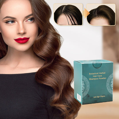 Poudre de shampooing de soins de cheveux botaniques à base de plantes （50% de réduction）