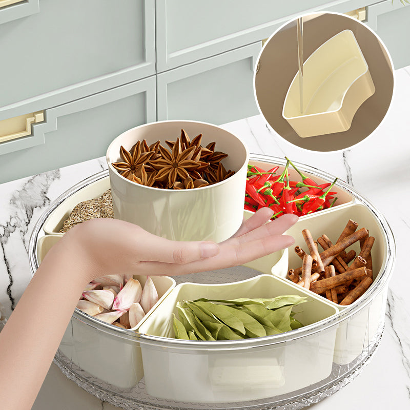 Multi-Purpose 6-Compartment Sealed Snack Box with Lid & Handle