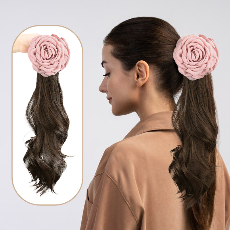 High-Quality Curly Wig with a Rose Hair Claw Clip（50% OFF）