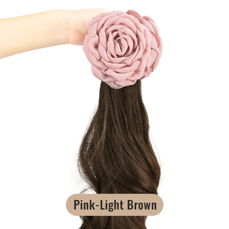 High-Quality Curly Wig with a Rose Hair Claw Clip（50% OFF）