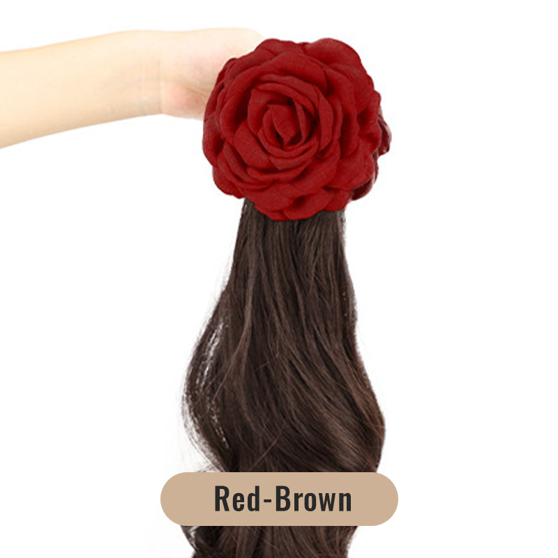 High-Quality Curly Wig with a Rose Hair Claw Clip（50% OFF）