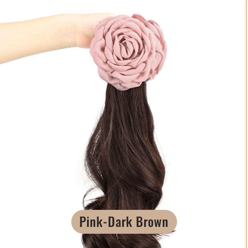 High-Quality Curly Wig with a Rose Hair Claw Clip（50% OFF）