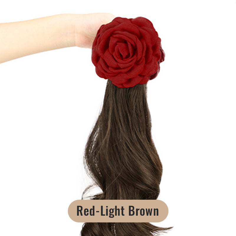 High-Quality Curly Wig with a Rose Hair Claw Clip（50% OFF）