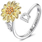 Adjustable Spinner Sunflower Alphabet Ring