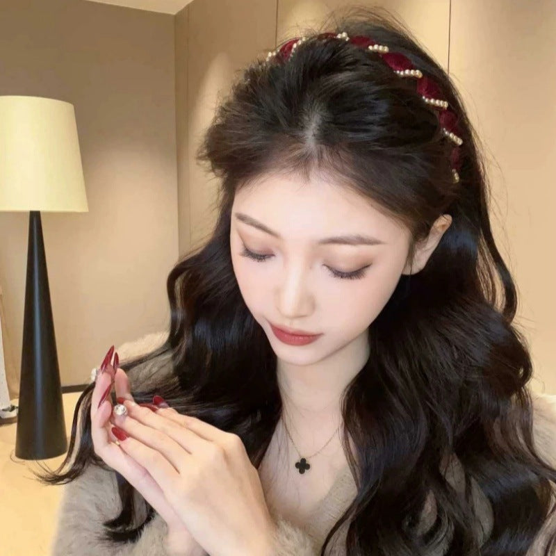 🔥Hot Sale🔥Vintage High Cranium Artificial Pearl Hairband（50% OFF）