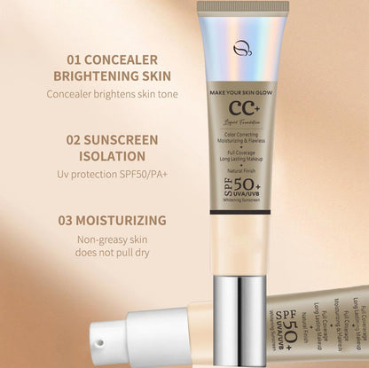 SPF50 Sunscreen Concealer Moisturizing CC Cream（50% OFF）