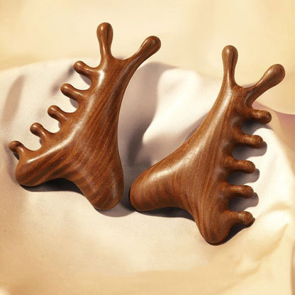 Tool Gua Sha Massage peigne de cuir chevelu en bois 4 en 1 （50% de réduction）