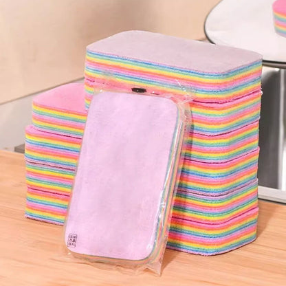 Mehrzweckmikrofaser 12-Schicht Regenbogen Teeling Küchenreinigungslappen
