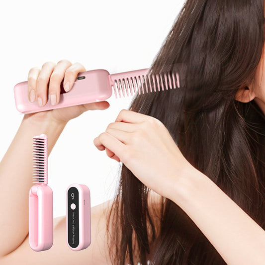 👧🌸Most people choose🌸Foldable Negative Ion Hair Straightening Comb