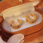 Boucles d'oreilles en zircone à tons d'or élégants pour femmes （50% de réduction）