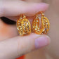 Boucles d'oreilles en zircone à tons d'or élégants pour femmes （50% de réduction）