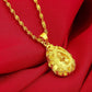 Elegant Gold-Tone Alloy Necklace with Teardrop-Shaped Pendant