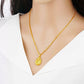 Elegant Gold-Tone Alloy Necklace with Teardrop-Shaped Pendant
