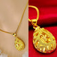 Elegant Gold-Tone Alloy Necklace with Teardrop-Shaped Pendant