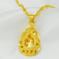 Elegant Gold-Tone Alloy Necklace with Teardrop-Shaped Pendant
