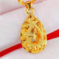 Elegant Gold-Tone Alloy Necklace with Teardrop-Shaped Pendant