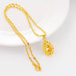 Elegant Gold-Tone Alloy Necklace with Teardrop-Shaped Pendant