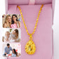 Elegant Gold-Tone Alloy Necklace with Teardrop-Shaped Pendant