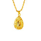 Elegant Gold-Tone Alloy Necklace with Teardrop-Shaped Pendant