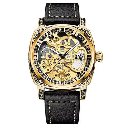 ⌚ LIMITED-TIME 50% OFF! ✨ Business Fashion Round Dial Mechanical Watch with Leather Strap & Luminous Hands – Precise, Durable, Elegant 🎁