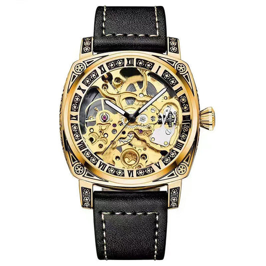 ⌚ LIMITED-TIME 50% OFF! ✨ Business Fashion Round Dial Mechanical Watch with Leather Strap & Luminous Hands – Precise, Durable, Elegant 🎁