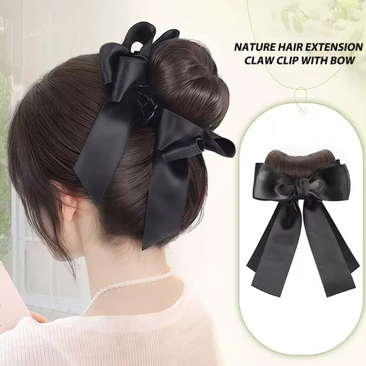 Nature Hair Extension Claw Clip With Bow