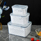 🔥🔥Household transparent plastic food storage box-Including drain basket💧