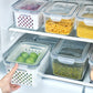 🔥🔥Household transparent plastic food storage box-Including drain basket💧