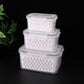 🔥🔥Household transparent plastic food storage box-Including drain basket💧