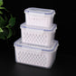 🔥🔥Household transparent plastic food storage box-Including drain basket💧