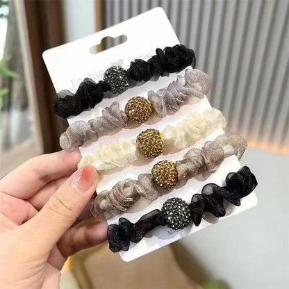 High Stretch Pleated Glitter Mesh Hair Tie（50% OFF）