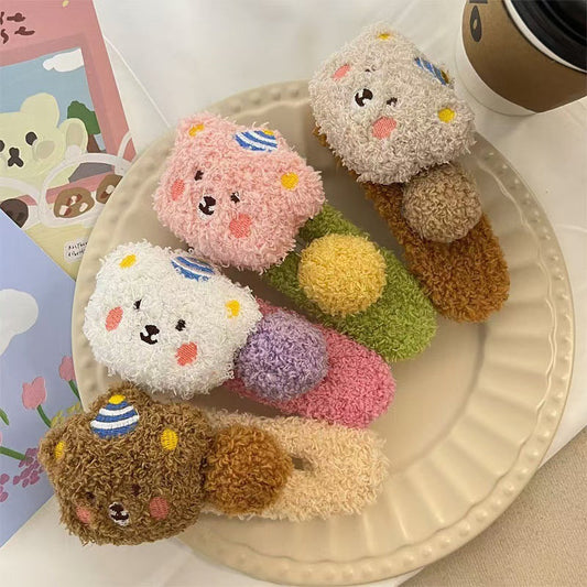 Oversized Cute Plush Bear Hair Clip（50% OFF）